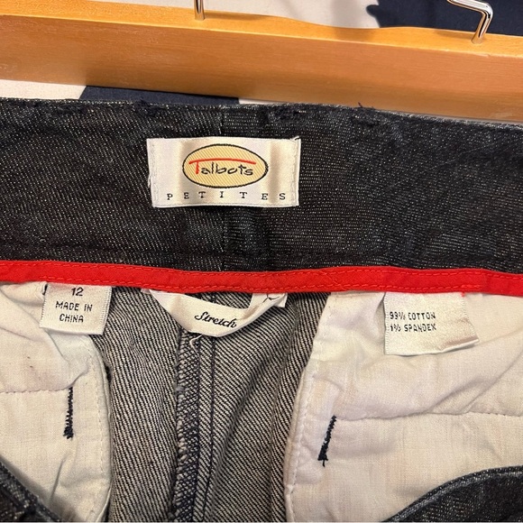 Vintage Talbots Trouser Jeans Dark Wash Wide Leg 12P - Picture 9 of 9